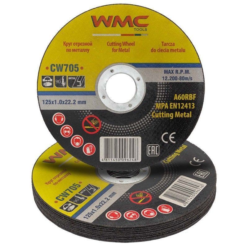 Круг отрезной 125x1.0x22.2мм-10шт WMC TOOLS WMC-CW705(10 шт к-т)