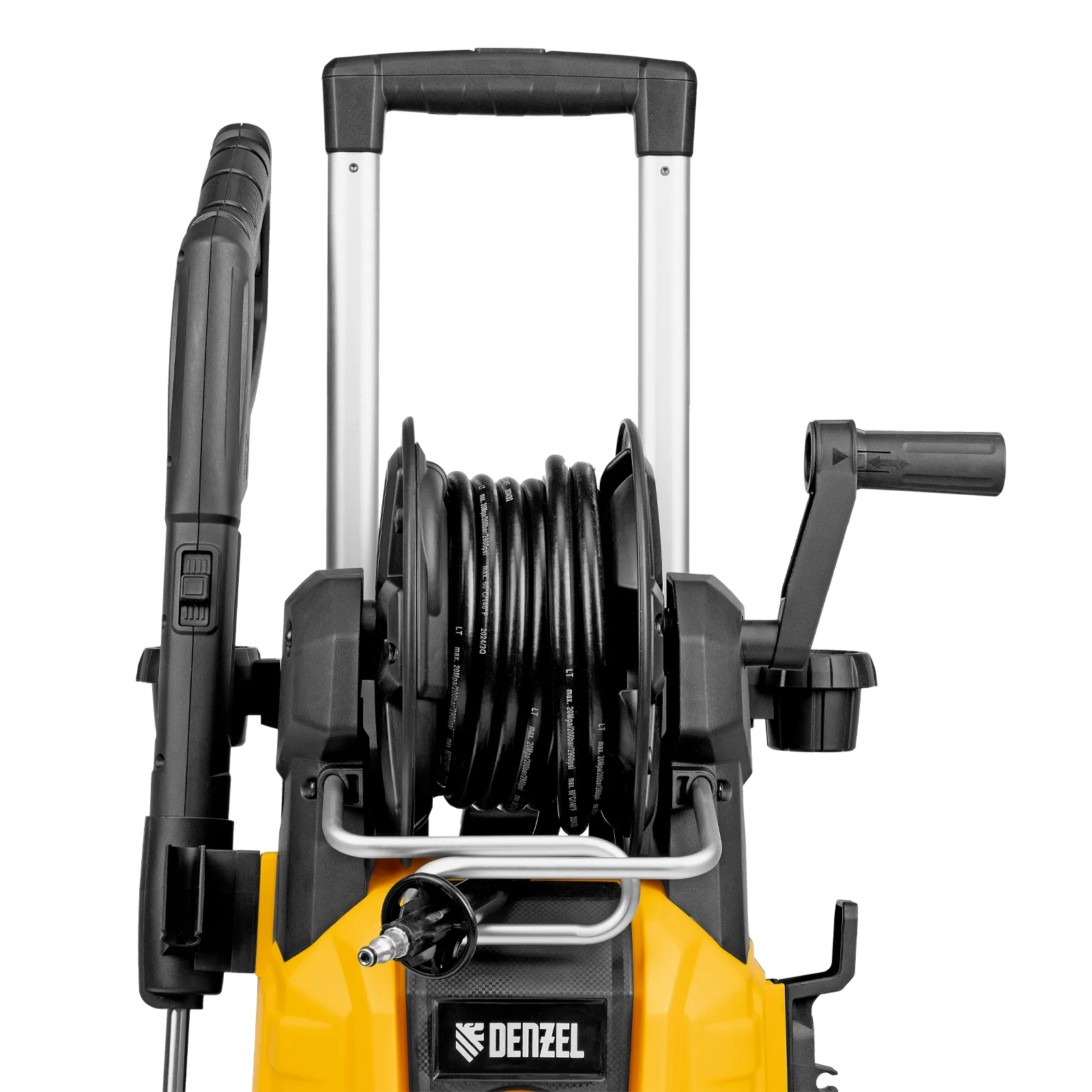 Моечная машина высокого давления R-200D, 2400 Вт, 200 бар, 420 л/ч, с барабаном DENZEL 58264