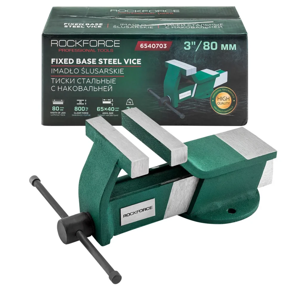 Тиски стальные с наковальней 80мм (3") RockFORCE Rock FORCE RF-6540703
