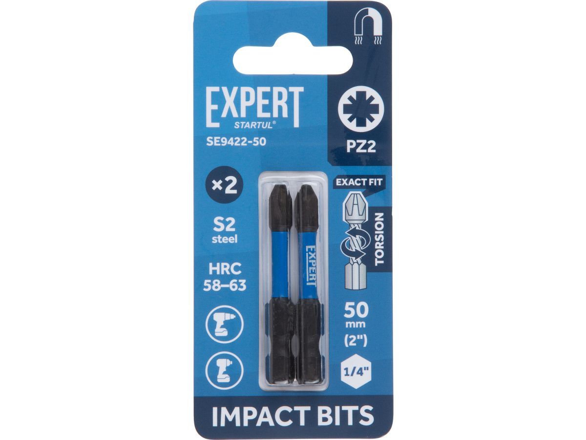 Насадка ударная PZ2 50мм 2шт EXPERT (SE9422-50) (торсионная бита Impact) STARTUL SE9422-50