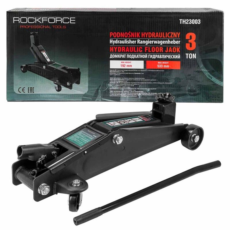 Домкрат подкатной гидравлический 3т (h min 192мм, h max 533мм) Rock FORCE RF-TH23003