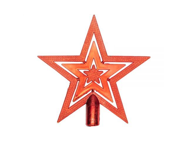 Фигура на елку Звезда 20см, цвет красный  NINGBO JIA SHE TRADING CO.,LTD. (Китай) 501-005
