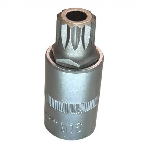 Головка 1/2" с насадкой SPLINE M16 с отверстием, длина 55 мм H-D HD-12M1655H