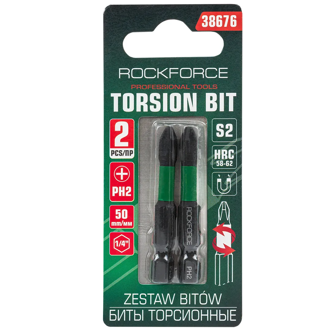 Биты торсионные, набор 2пр. RockFORCE Rock FORCE RF-38676