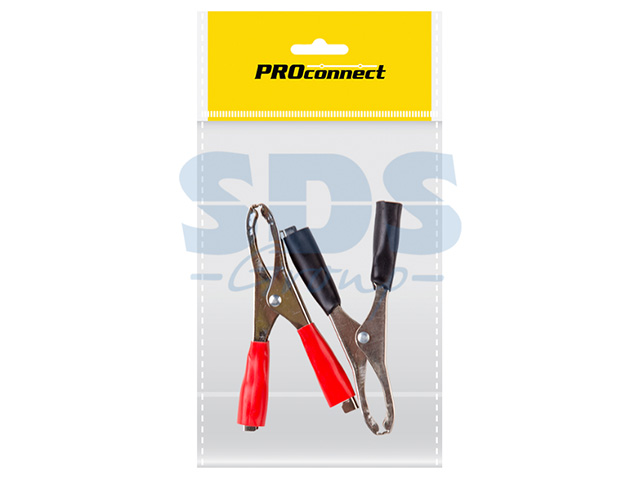 Зажим крокодил, длина 98 mm, ток 50A, (2шт.) (пакет) PROCONNECT 16-0018-9