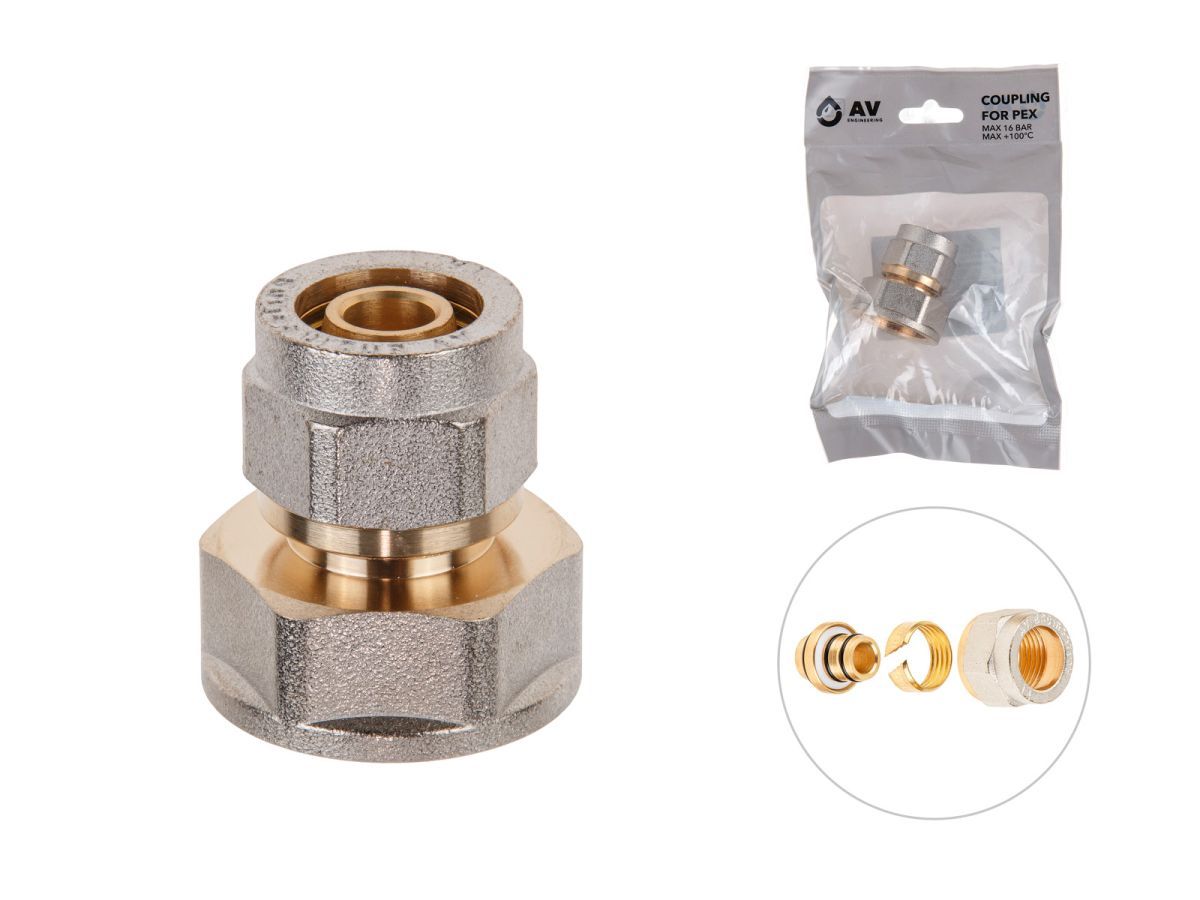 Муфта 16(2.0) х 3/4" вн. для труб PEX AV Engineering AVE309013