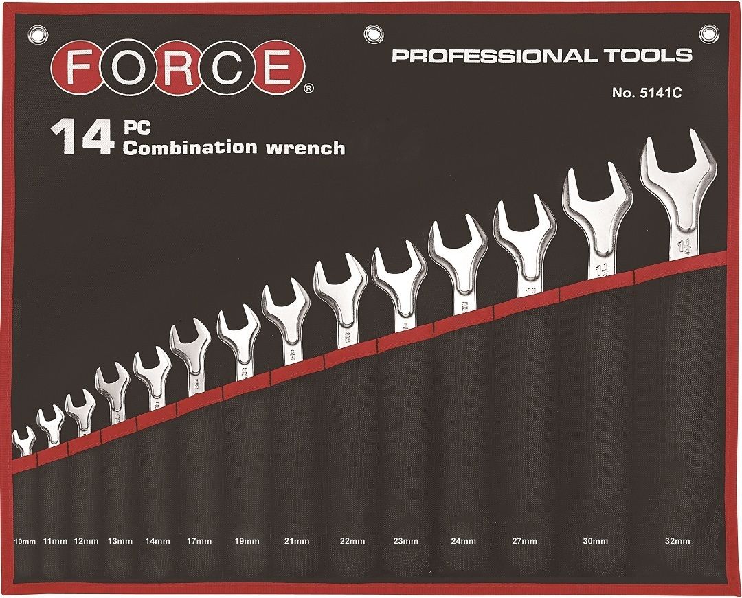 Набор дюймовых комбинированных ключей 5/16'' - 1-1/4'' 14 пр. Force 5141SC