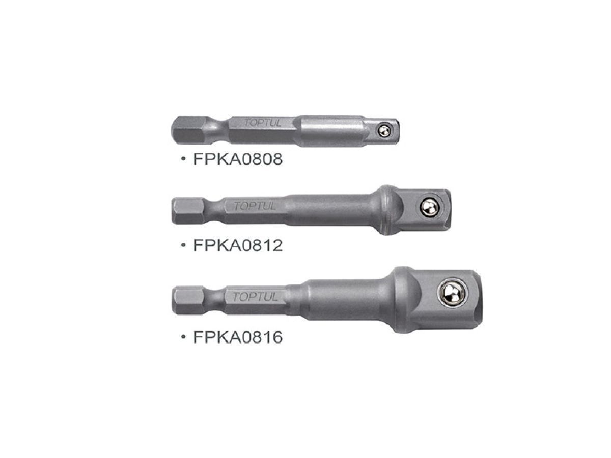 Набор переходников 1/4" под шуруповерт 3 ед. (1/4", 3/8", 1/2") Toptul GAAR0301