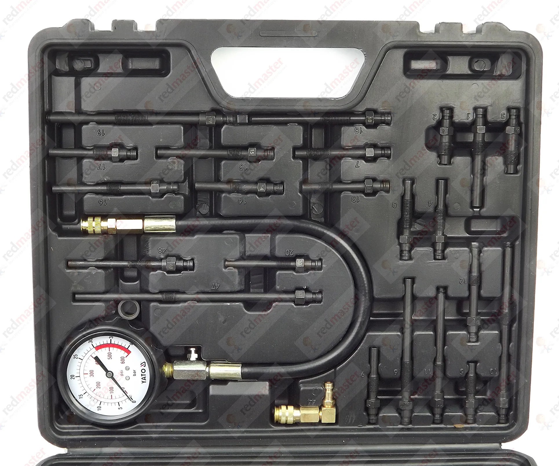 Компрессометр, набор для измерения компрессии двигателя 4MPa (50пр) YATO YT-73012