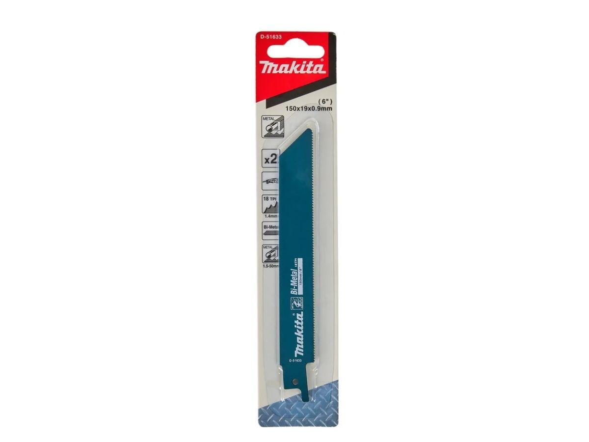 Пилка сабельная по металлу Basic 150x0.9 мм, 18TPI, 2 шт MAKITA D-51633