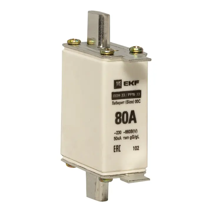 Плавкая вставка ППН-33 100/ 80А габарит 00С PROximaEKF fus-33/100/80