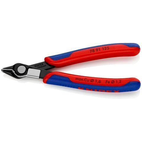 Бокорезы прецизионные Electronic Super Knips®, L-125 мм, твёрдость кромок 64 HRC, чёрные, 2-комп. ру...KNIPEX 7891125