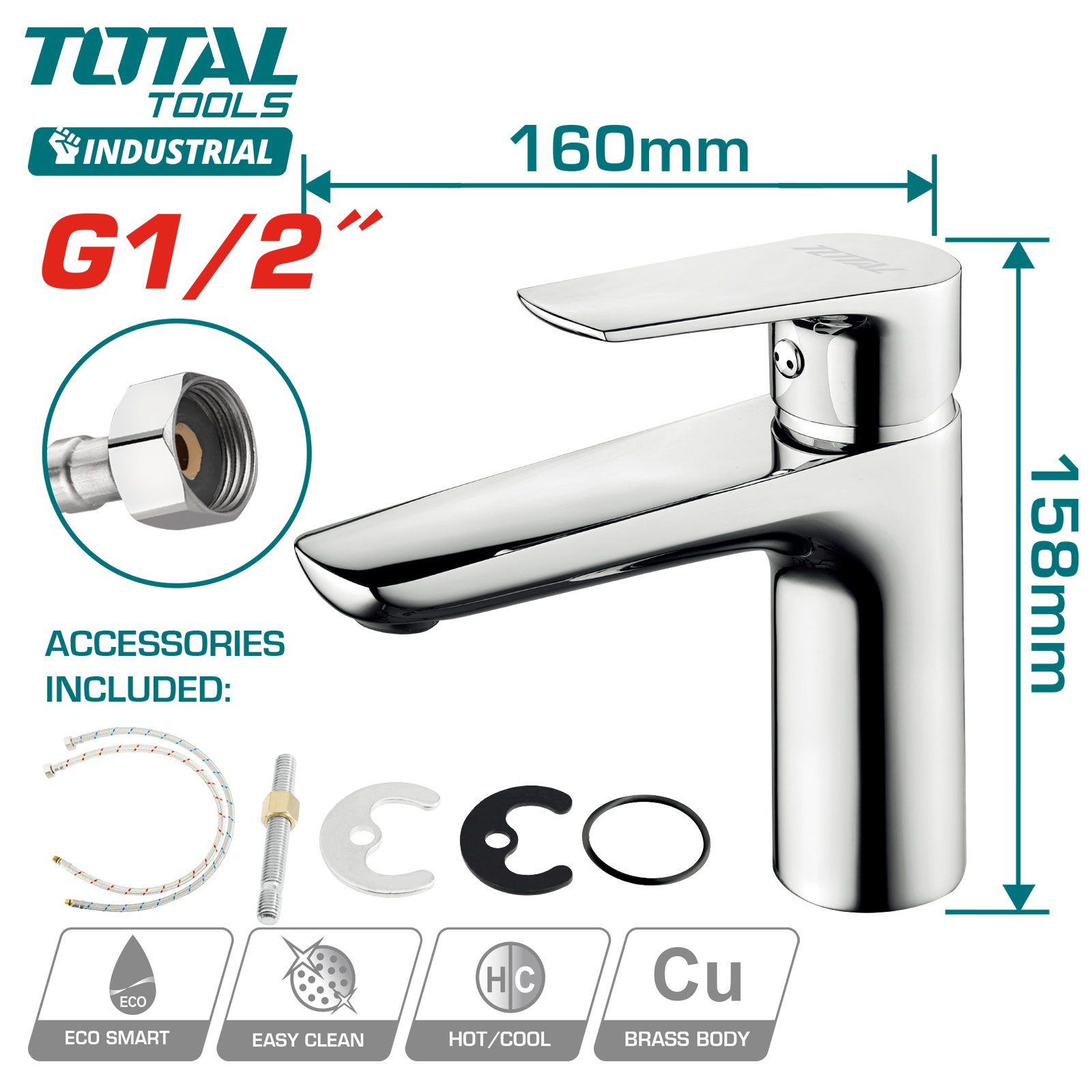 Смеситель для умывальника однорычажный  TOTAL TSLBM11501