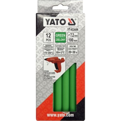 Стержни для термопистолета 7.2х100mm зеленые (12шт)  YATO YT-82444