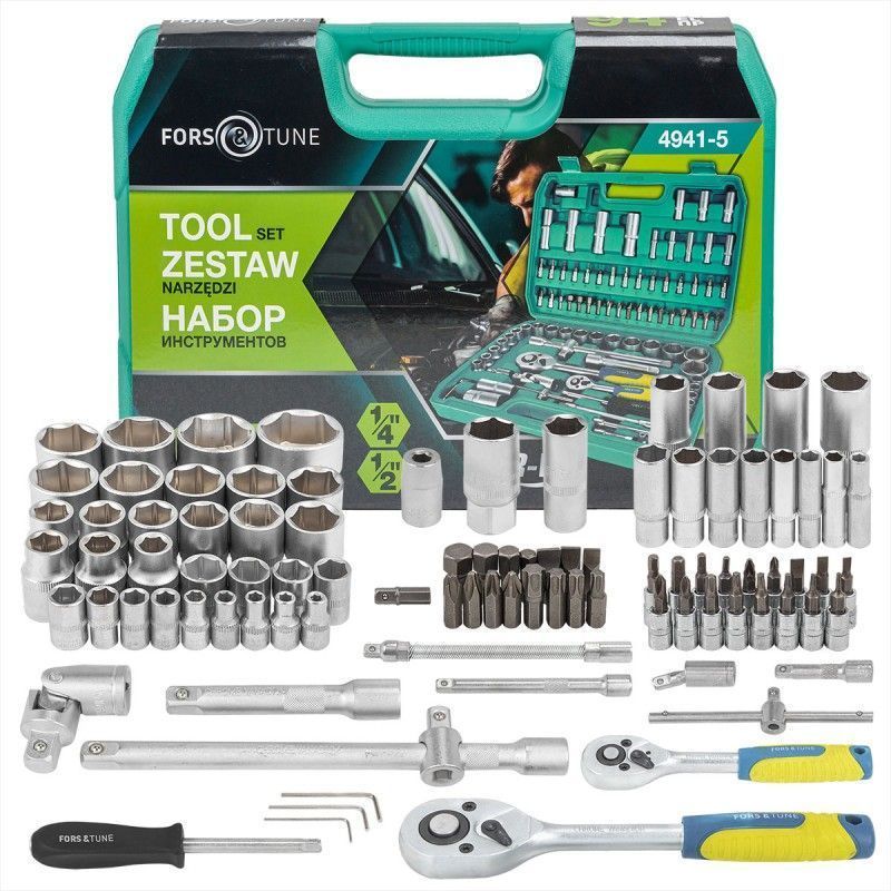 Набор инструментов 94пр. 1/4", 1/2"  FORSandTUNE FORSandTUNE-4941-5