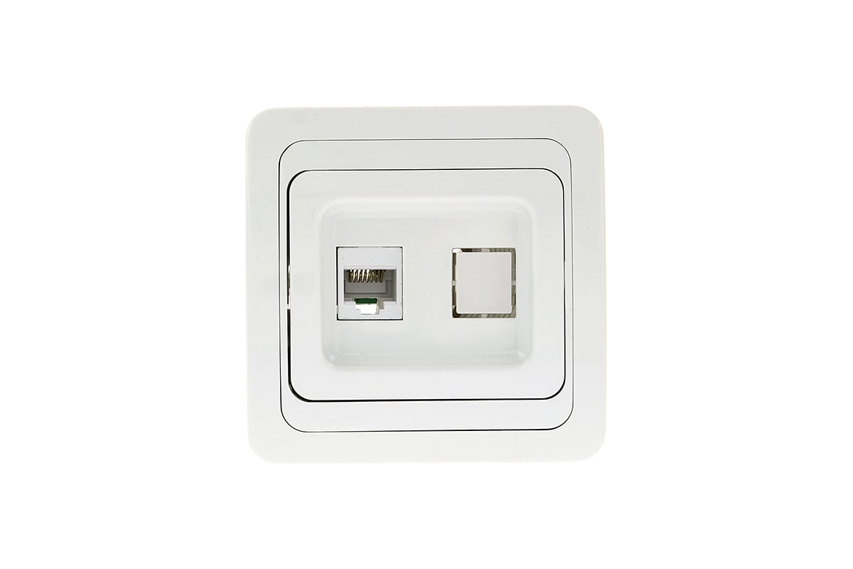 Лондон Розетка RJ-45 1-местная белая EKF EEK01-035-10