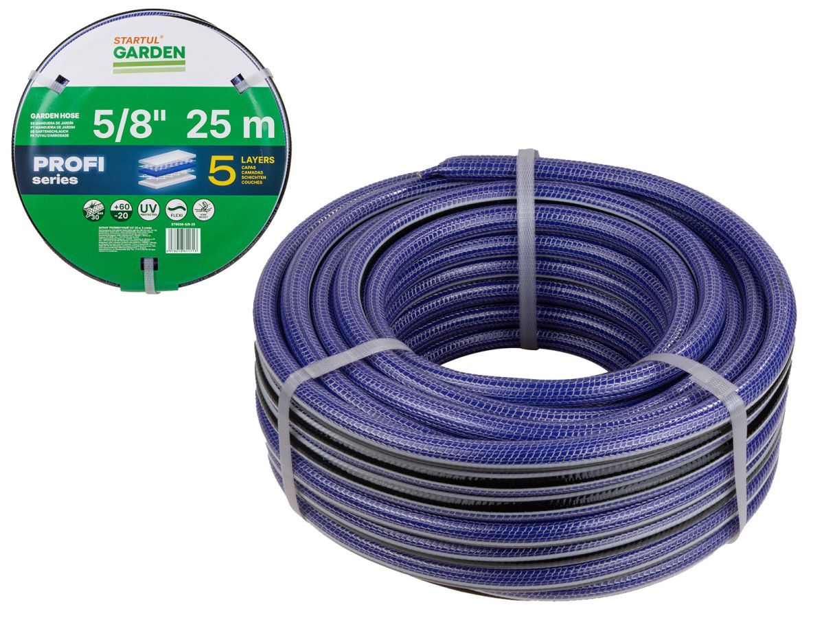 Шланг поливочный 5/8" 25м PROFI  (5 слоев) STARTUL ST6038-5/8-25