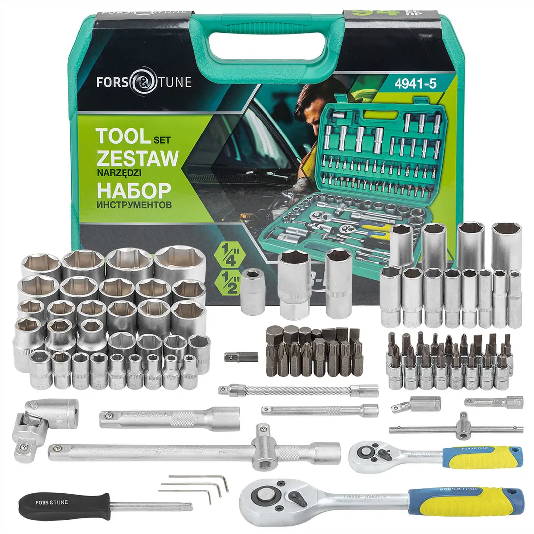 Набор инструментов 94пр. 1/4", 1/2" FORSandTUNE FORSandTUNE-4941-5