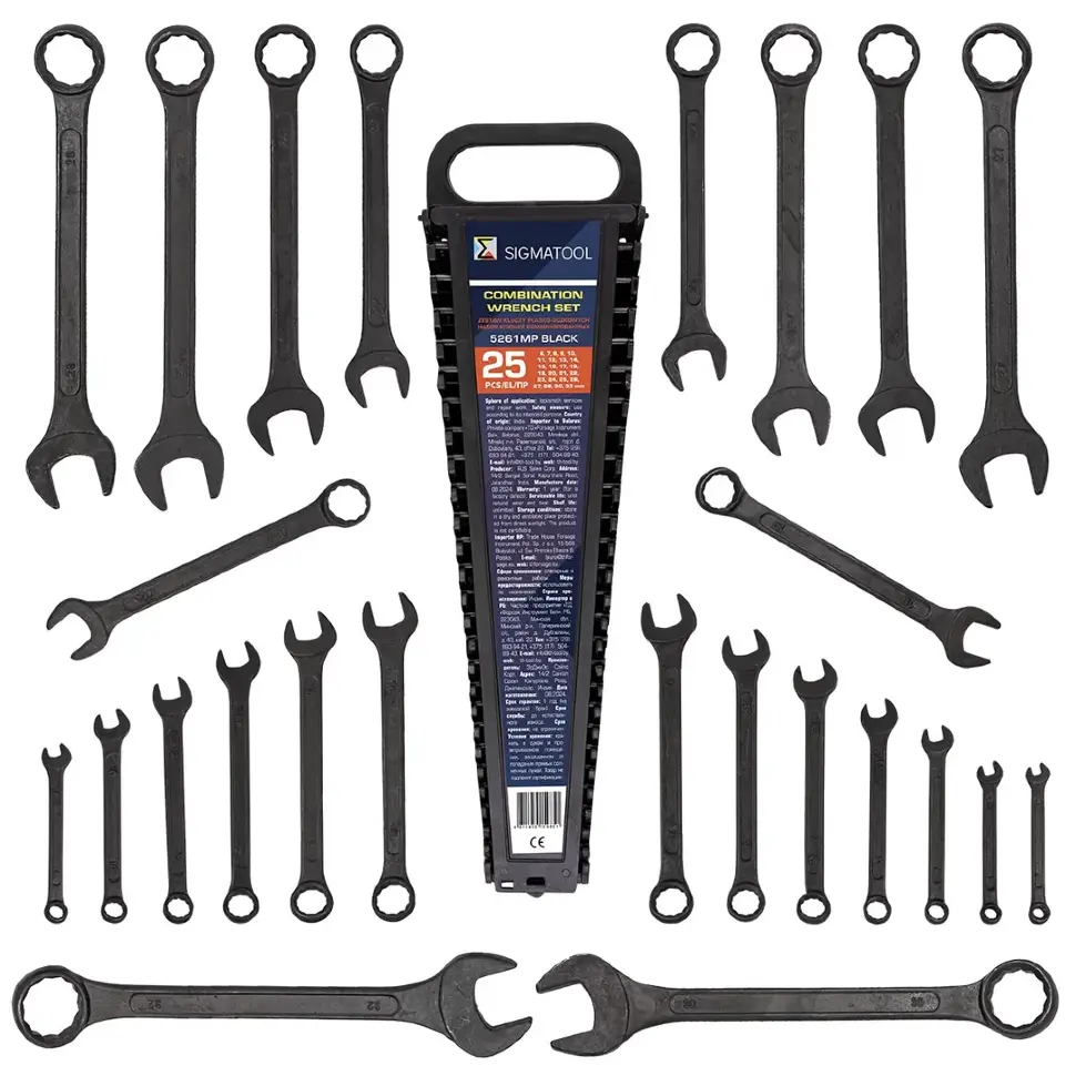 Ключи комбинированные, набор 25пр. (6-28, 30, 32мм)  SIGMATOOL Sigmatool-5261MP BLACK