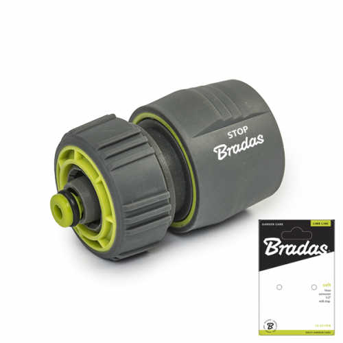 Соединение Быстросъемное с аквастопом 1/2" - 5/8" LIME LINE SOFT BRADAS LE-S2140K
