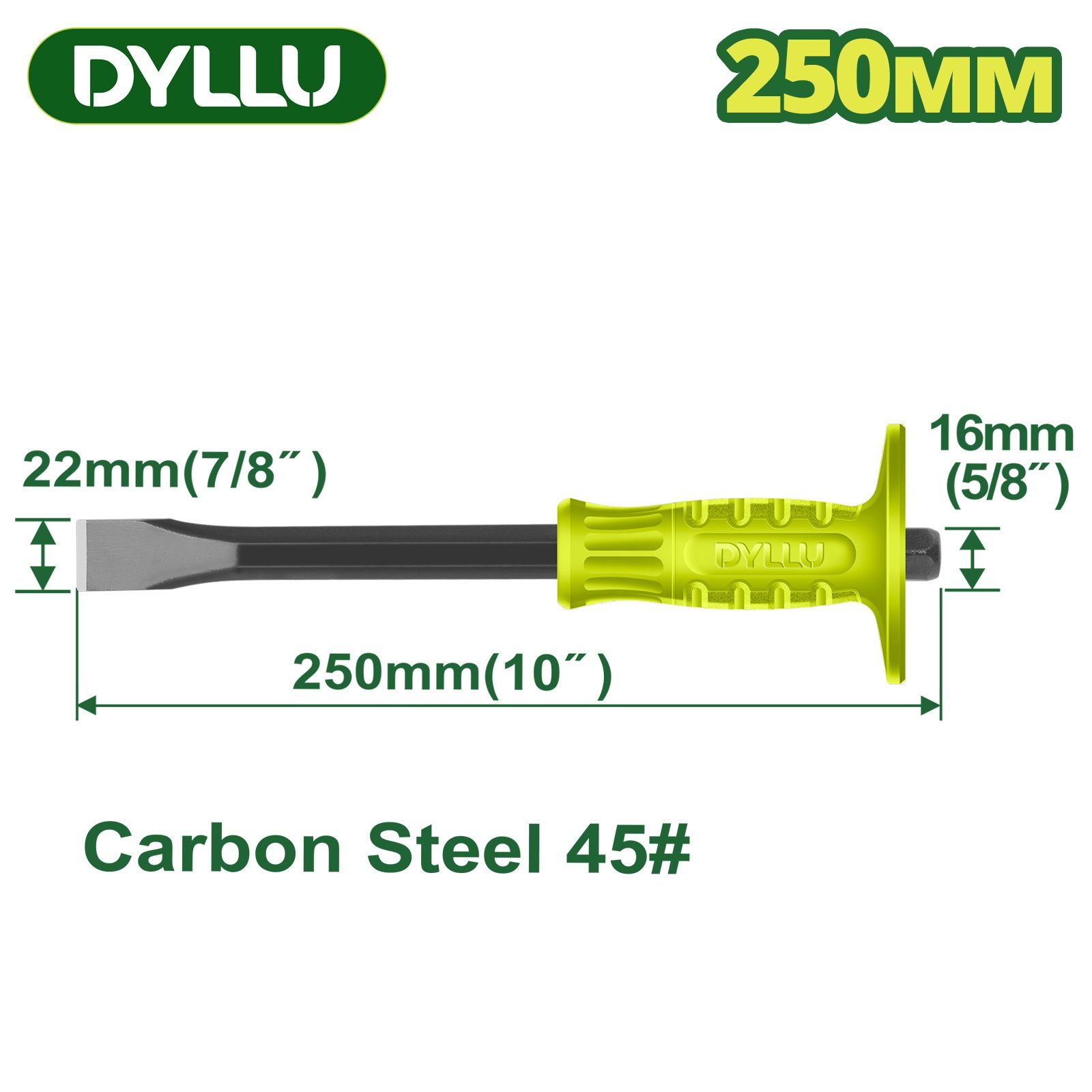 Зубило 250x16x22мм с протектором  DYLLU DTCC1301