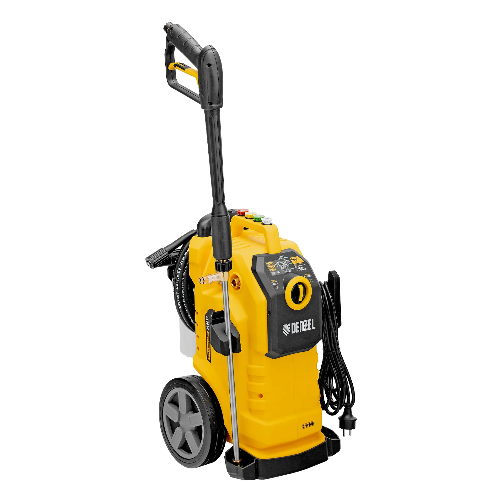 Моечная машина высокого давления K 70 Power, 2500 Вт, 180 бар, 600 л/ч, асинх. двиг. DENZEL 58272