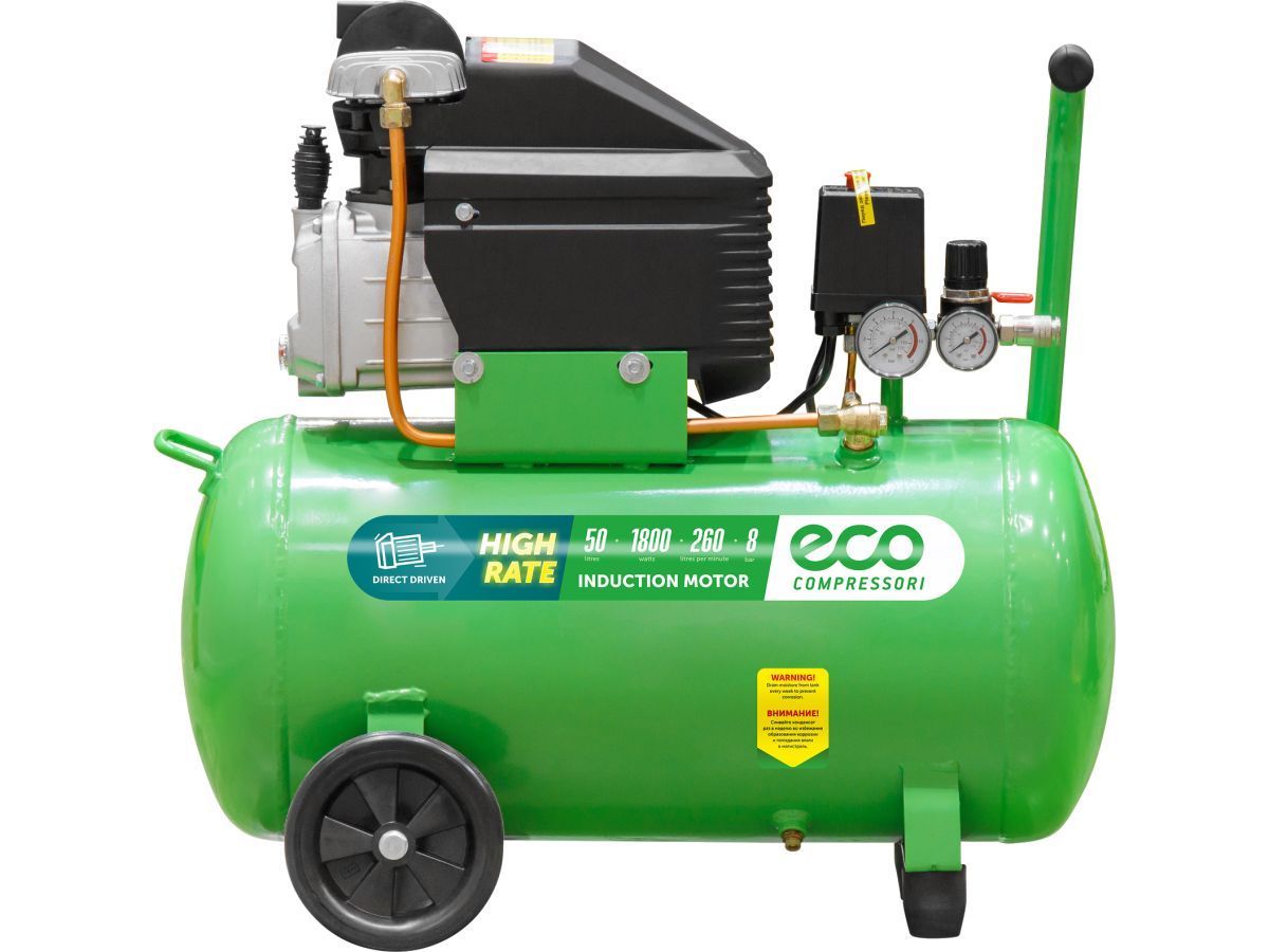 Компрессор коаксиальный 50л, 260л/мин, 1.80кВт/220В, ECO AE-501-4
