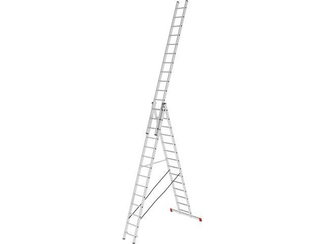 Лестница алюм. 3-секц., 356/949/376см, 3х14 ступ., вес 21.5кг, PRO STARTUL ST9942-14