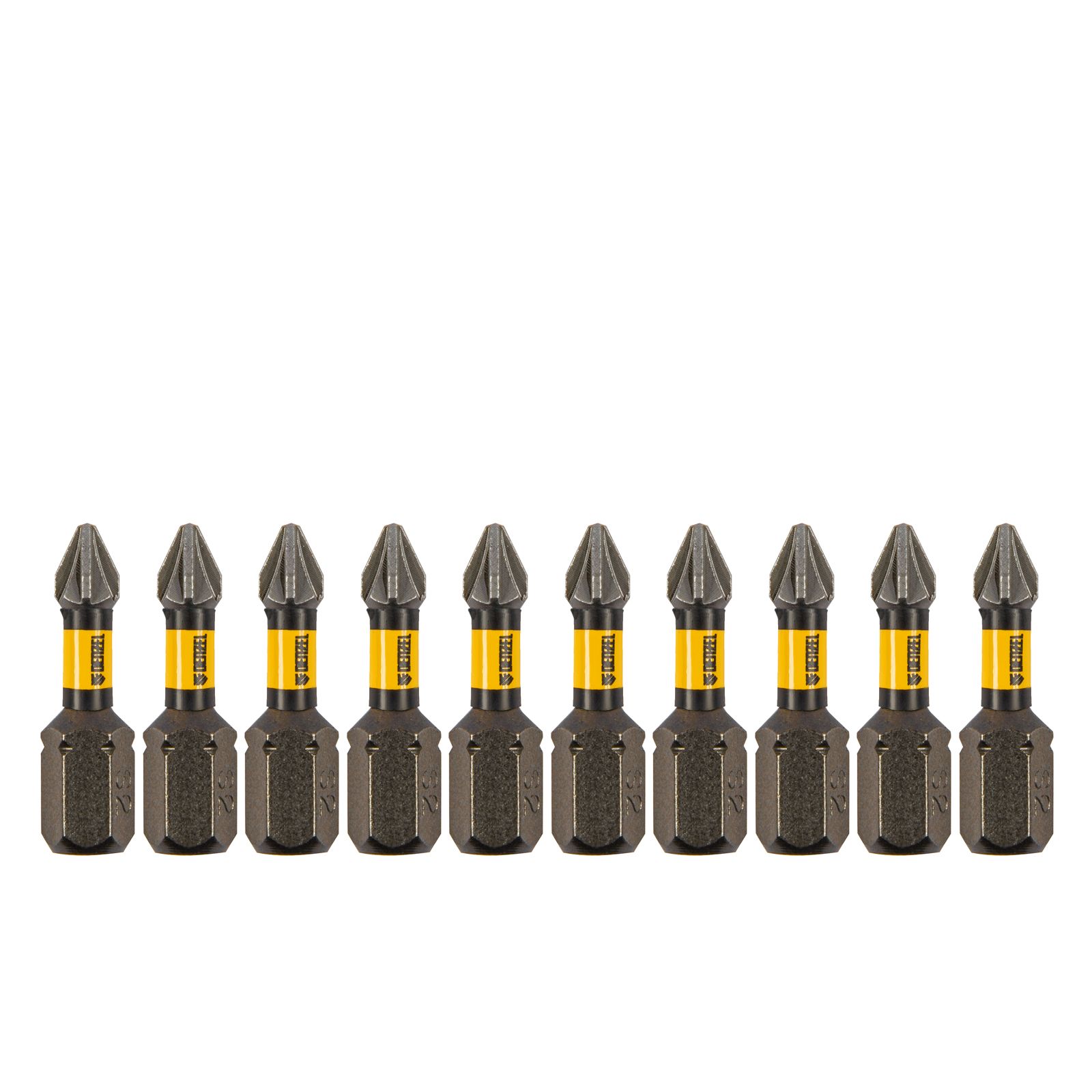 Набор бит торсионных PZ1x25 mm, лазерная обработка шлица, сталь S2, 10 шт. DENZEL 11686