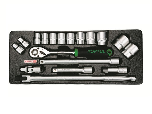 Набор-сет головок 1/2" 18пр. 434х176мм  Toptul GCAT1801