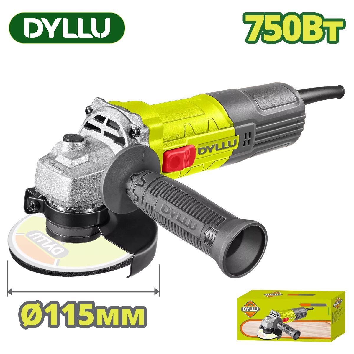Углошлифмашина,  220 В, 710 Вт, 115 мм, 12000 об/мин, DYLLU DTAG15711