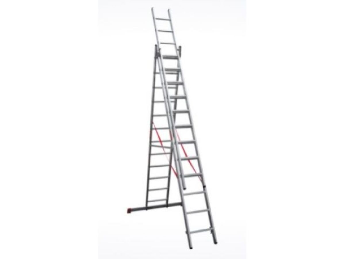 Лестница алюм. 3-секц., 310/736/315 см, 3х12 ступ. 20.4кг, NV3230 (до 150кг) Новая Высота 3230312