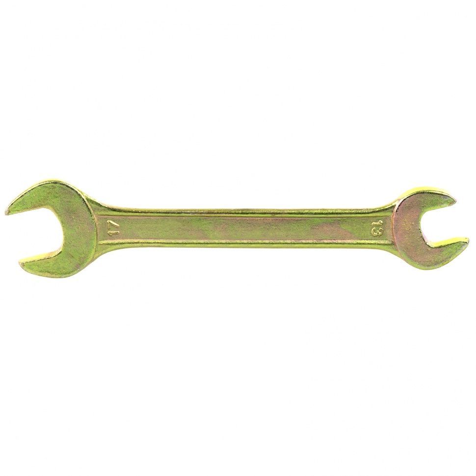 Ключ рожковый, 13 х 17 mm, желтый цинк  Сибртех 14307