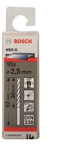 Сверло по металлу HSS-G 2,5x30x57 мм (10 шт)  BOSCH 2.608.595.053