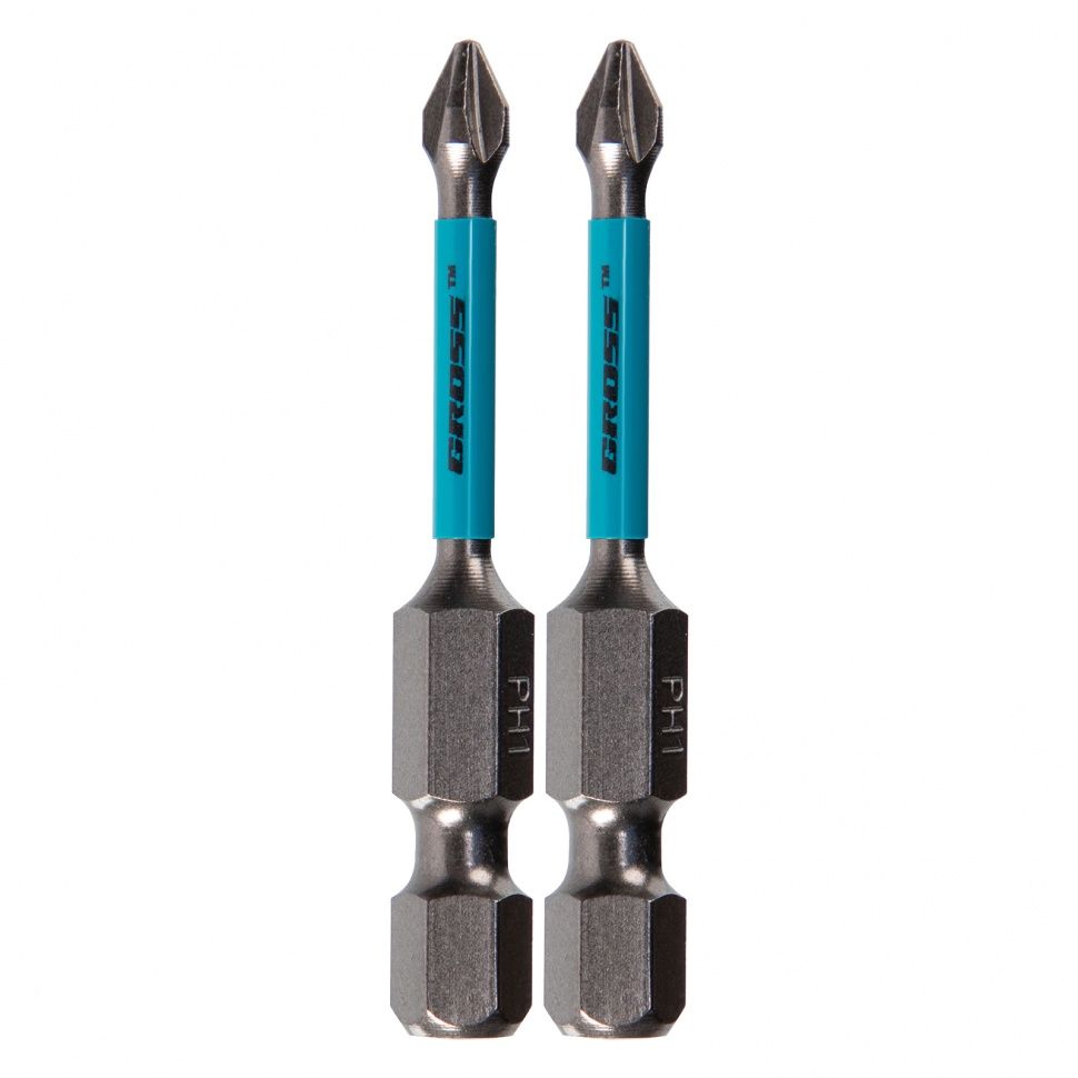 Набор бит торсионных PH1x50 mm, для ударных шуруповертов, 2 шт. Gross 11485