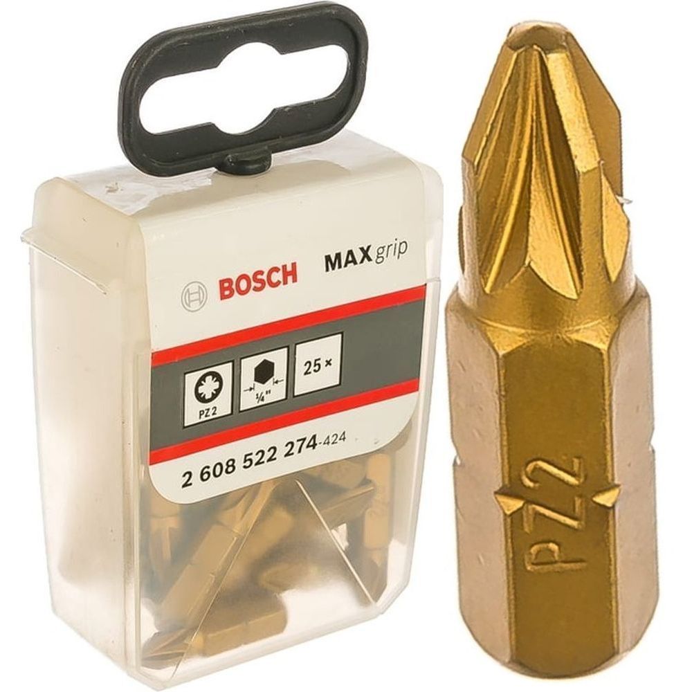 Бита Max Grip PZ2 25 мм (25 шт), BOSCH 2.608.522.274