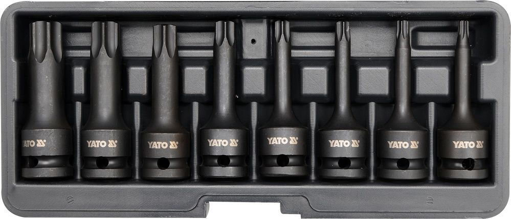 Головки-Насадки ударные 1/2" TORX Т30-T80 (набор 8пр)  YATO YT-1065