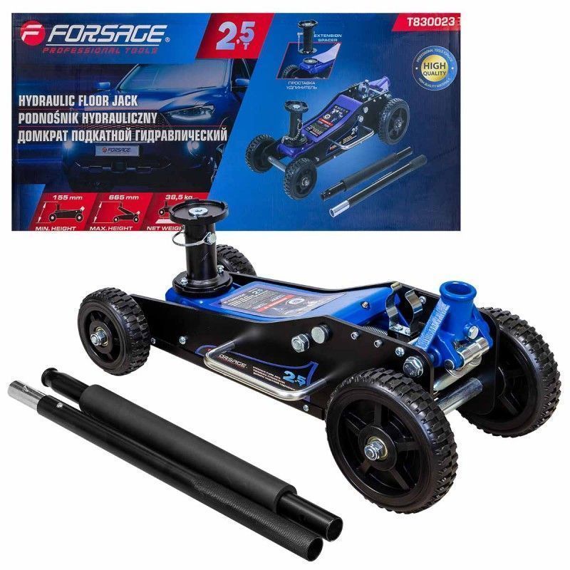 Домкрат подкатной гидравлический 2.5т (h min 155мм, h max 665мм) Forsage F-T830023