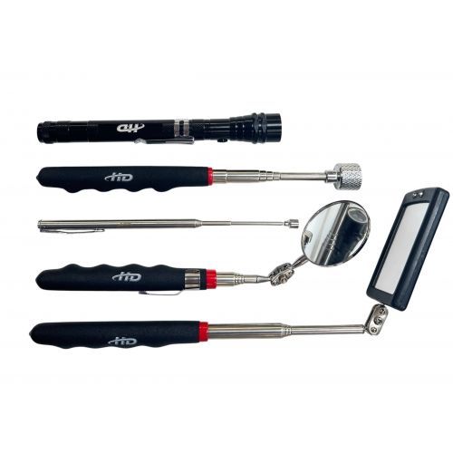 Захваты магнитные телескопические в комплекте с зеркалом и фонариком - набор сервисный 5 предметов  ...H-D HD-06622