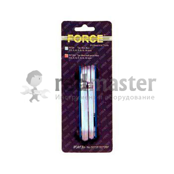 Набор ключей шестигранных, 2,5-10мм, 7пр. с шаром складной Force 5072BF