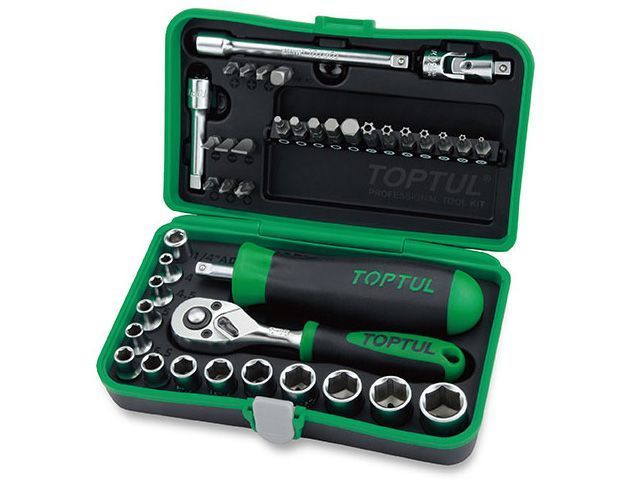 Набор головок и бит 1/4", 4-14 mm, 41пр., 6гр. Toptul GADW4101