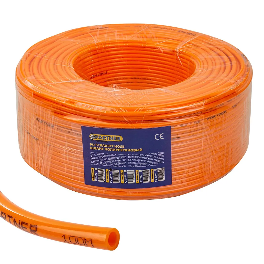 Шланг полиуретановый 6 x 4 мм. x 1 м. (бухта 200 м.)  Partner PU-0640