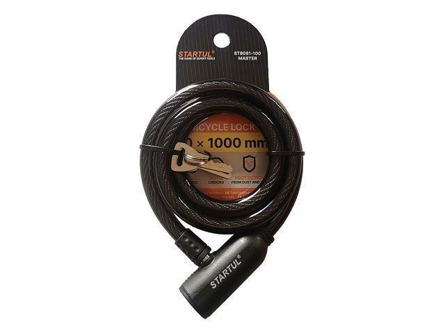 Замок велосипедный 10х1000mm MASTER  STARTUL ST8081-100