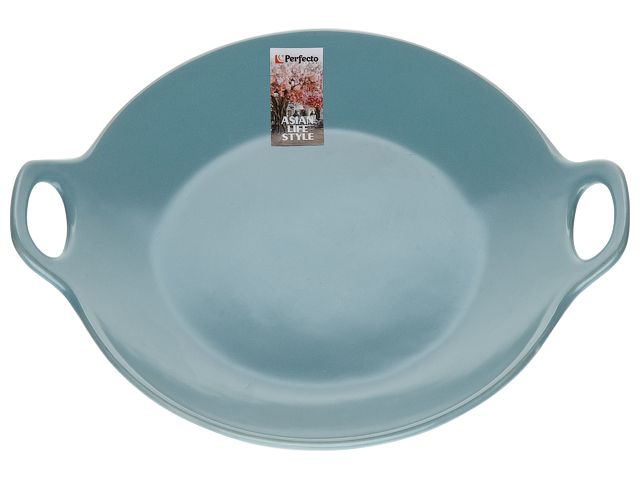 Тарелка-блюдо керамическая, 24х20.3х4.5 см, серия ASIAN, голубая  ...PERFECTO LINEA 17-102402