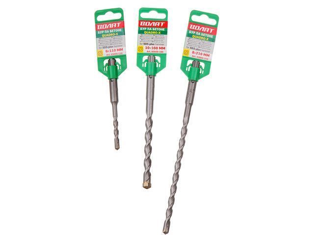 10х160х210 mm бур (сверло) SDS-plus QUADRO-X (бур по бетону) ВОЛАТ 83010-210