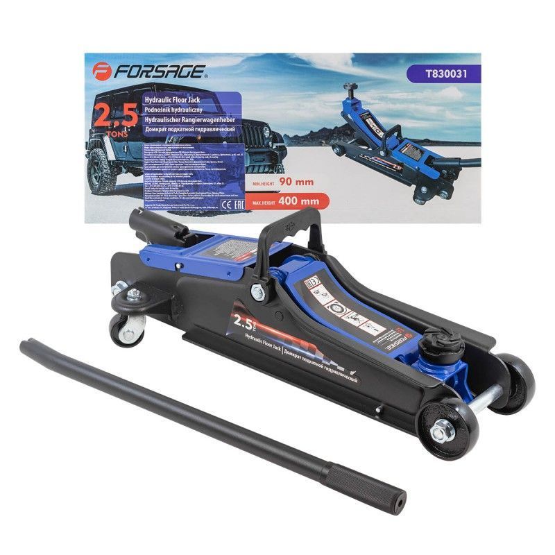 Домкрат подкатной гидравлический 2.5т (h min 90мм, h max 400мм) Forsage F-T830031