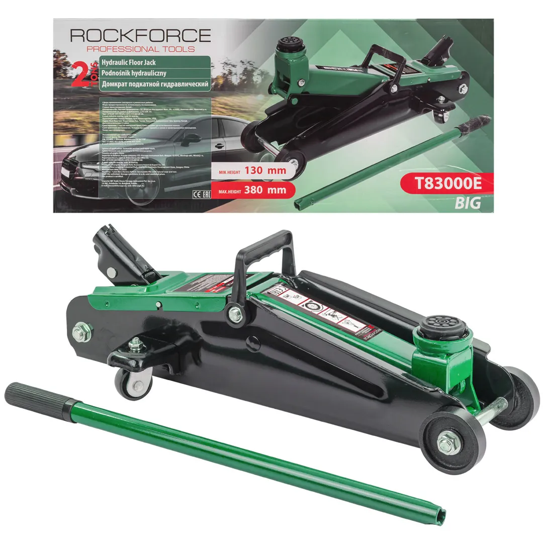 Домкрат подкатной гидравлический 2т ( h min 130мм, h max 380мм)  Rock FORCE RF-T83000E