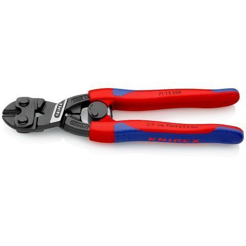 Болторез компактный CoBolt® с пружиной, L-200 мм, чёрный, 2-комп. рукоятки  KNIPEX 7112200