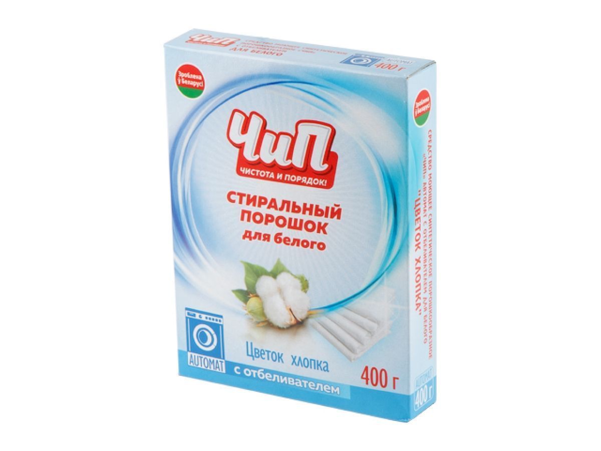 Стиральный порошок автомат для белого "Цветок хлопка" 400г ЧиП 415-321