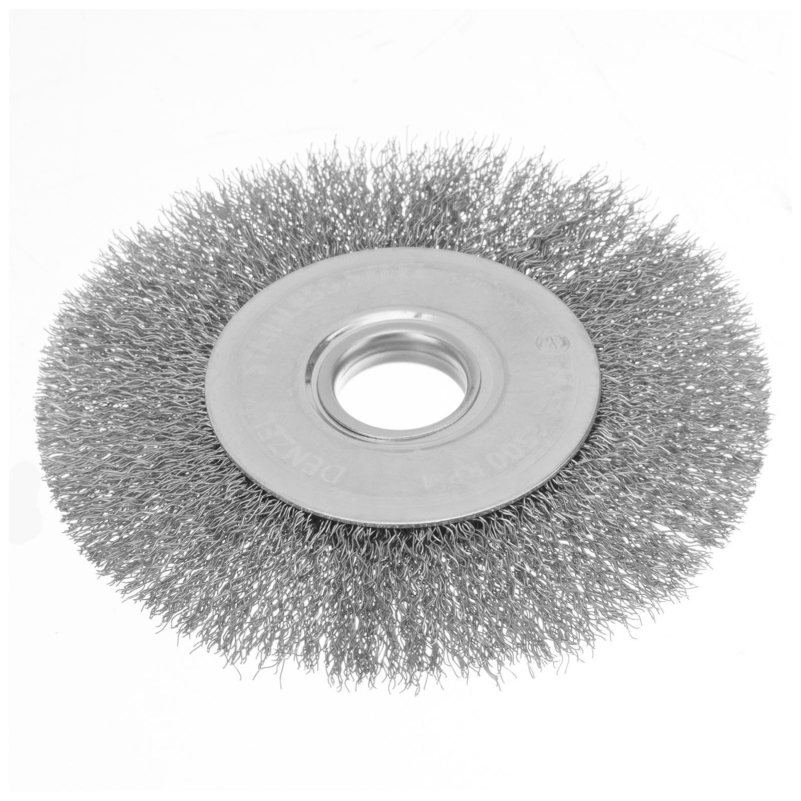 Щетка для УШМ, 125 mm, Плоская, витая нержавеющая проволока 0.3 mm, посадка 22.2 mm Denzel 746563